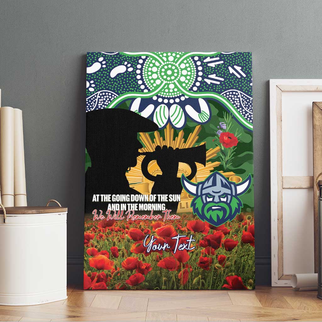 Personalised Raiders Rugby ANZAC Day Canvas Wall Art Last Post Poppy We Will Remember Them
