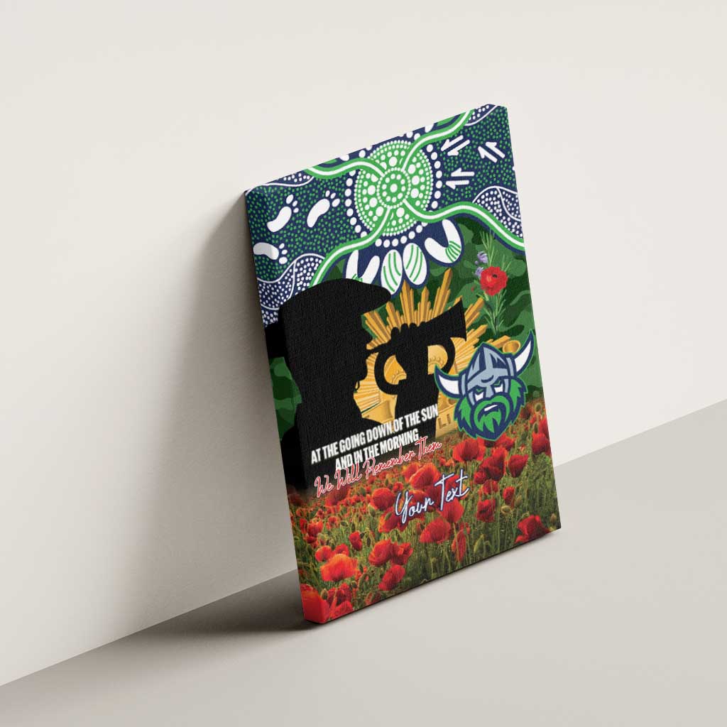 Personalised Raiders Rugby ANZAC Day Canvas Wall Art Last Post Poppy We Will Remember Them