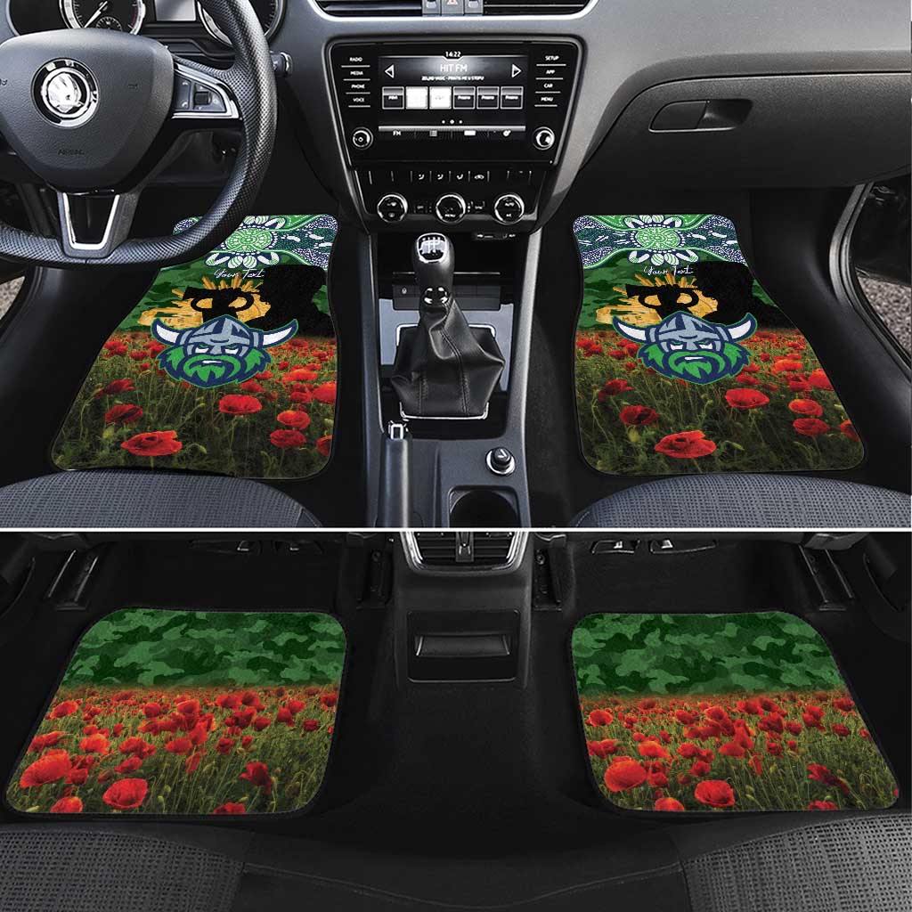Personalised Raiders Rugby ANZAC Day Car Mats Last Post Poppy We Will Remember Them