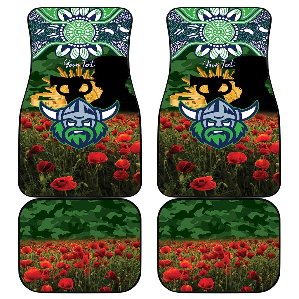 Personalised Raiders Rugby ANZAC Day Car Mats Last Post Poppy We Will Remember Them