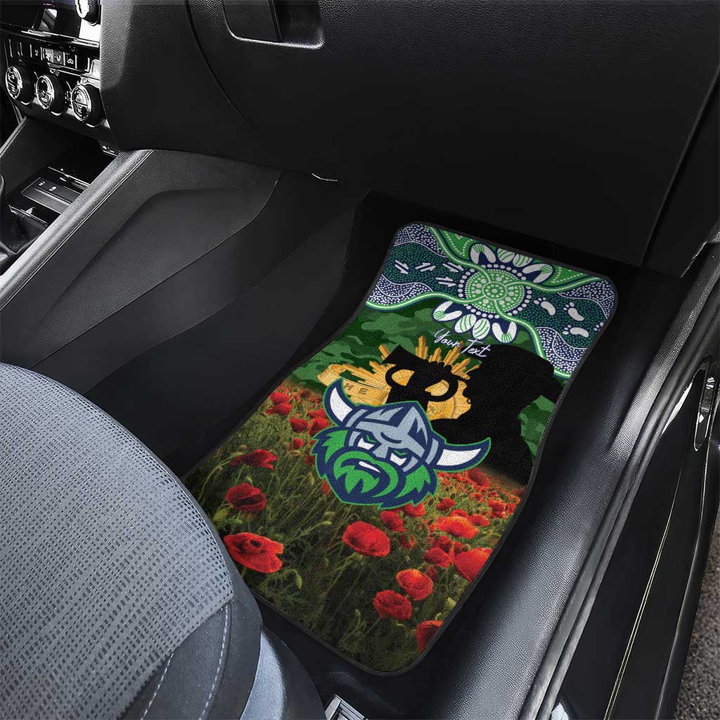 Personalised Raiders Rugby ANZAC Day Car Mats Last Post Poppy We Will Remember Them
