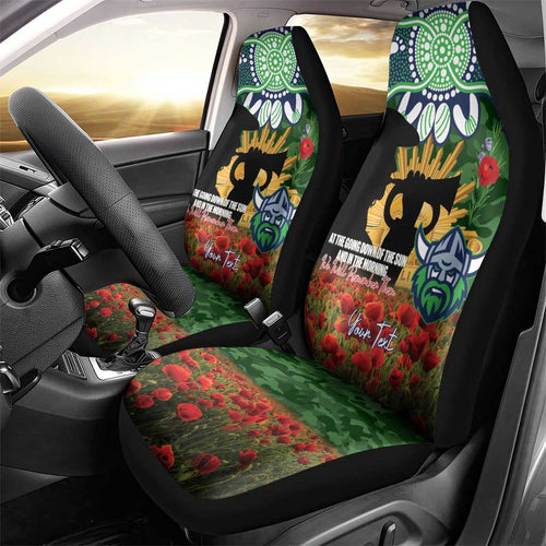 Personalised Raiders Rugby ANZAC Day Car Seat Cover Last Post Poppy We Will Remember Them
