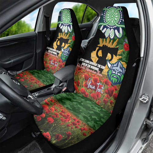 Personalised Raiders Rugby ANZAC Day Car Seat Cover Last Post Poppy We Will Remember Them