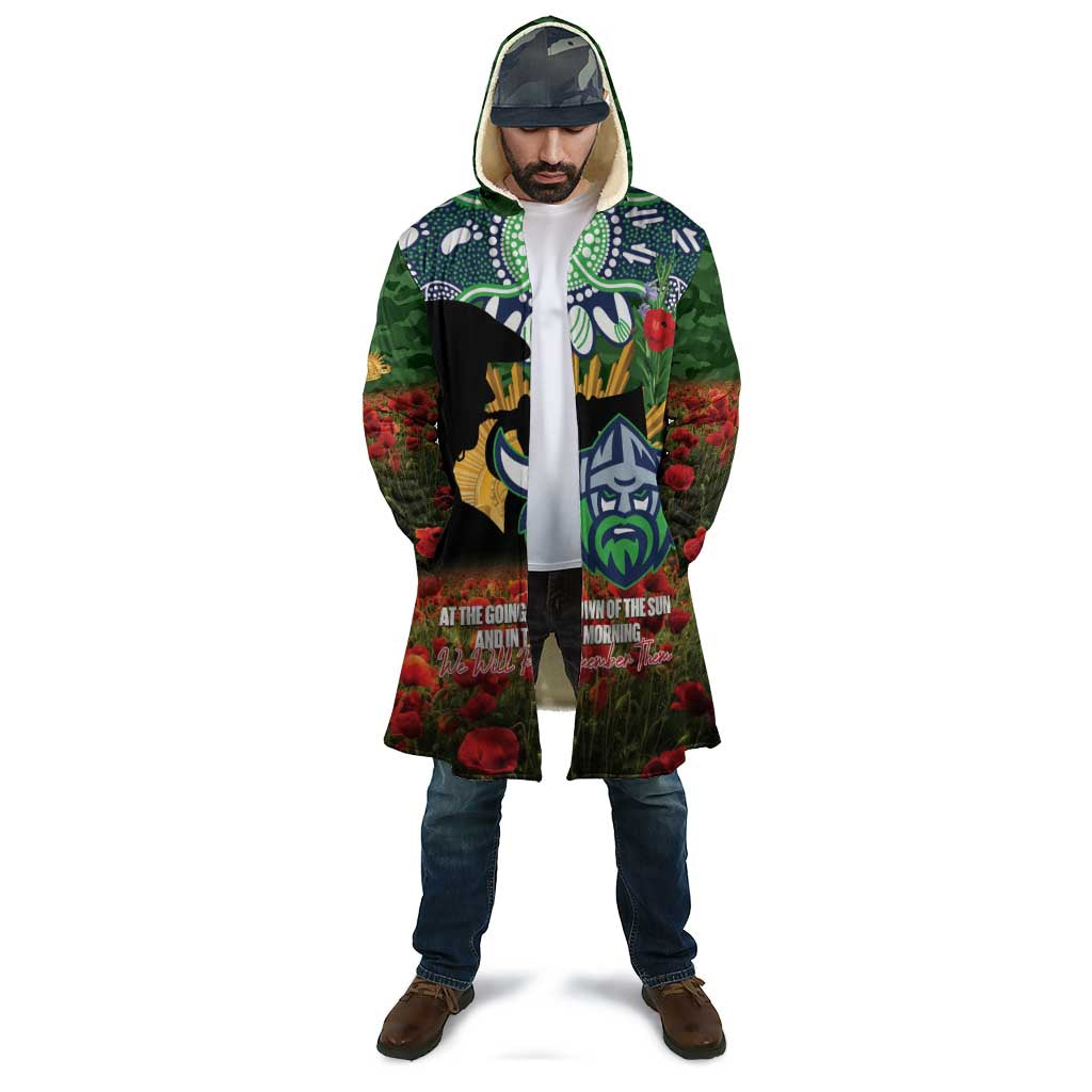 Personalised Raiders Rugby ANZAC Day Cloak Last Post Poppy We Will Remember Them