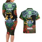 Personalised Raiders Rugby ANZAC Day Couples Matching Long Sleeve Bodycon Dress and Hawaiian Shirt Last Post Poppy We Will Remember Them