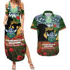 Personalised Raiders Rugby ANZAC Day Couples Matching Summer Maxi Dress and Hawaiian Shirt Last Post Poppy We Will Remember Them