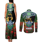 Personalised Raiders Rugby ANZAC Day Couples Matching Tank Maxi Dress and Long Sleeve Button Shirt Last Post Poppy We Will Remember Them