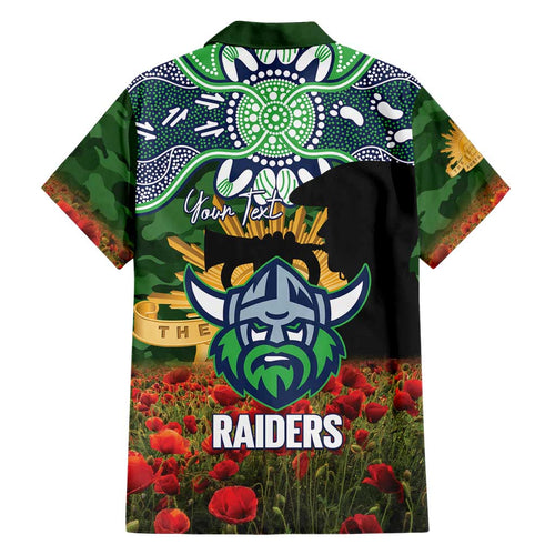 Personalised Raiders Rugby ANZAC Day Family Matching Mermaid Dress and Hawaiian Shirt Last Post Poppy We Will Remember Them
