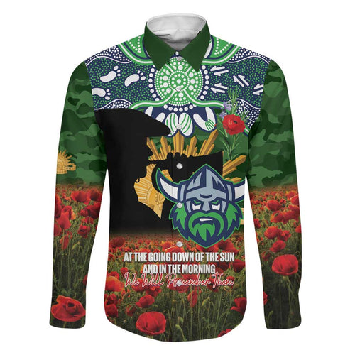 Personalised Raiders Rugby ANZAC Day Family Matching Mermaid Dress and Hawaiian Shirt Last Post Poppy We Will Remember Them