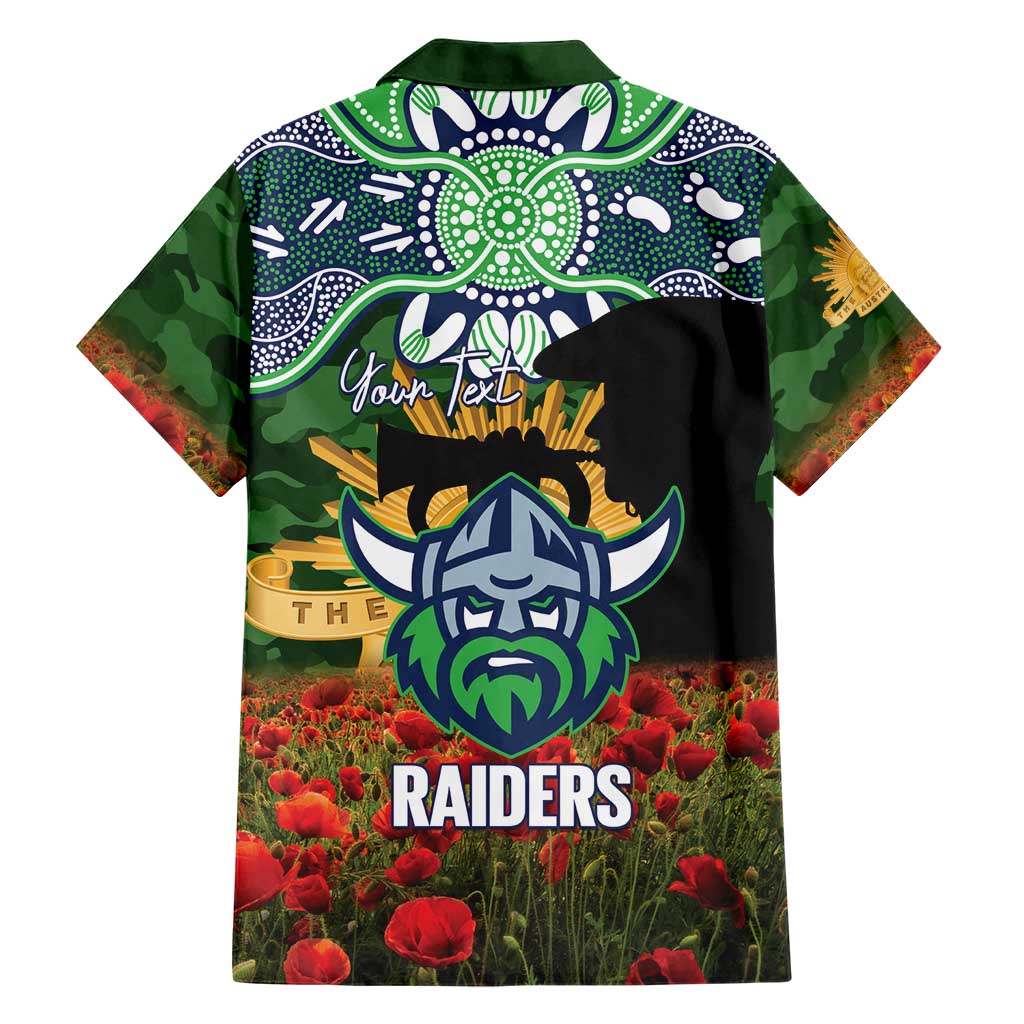 Personalised Raiders Rugby ANZAC Day Family Matching Off The Shoulder Long Sleeve Dress and Hawaiian Shirt Last Post Poppy We Will Remember Them