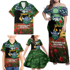 Personalised Raiders Rugby ANZAC Day Family Matching Off Shoulder Maxi Dress and Hawaiian Shirt Last Post Poppy We Will Remember Them