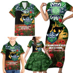 Personalised Raiders Rugby ANZAC Day Family Matching Short Sleeve Bodycon Dress and Hawaiian Shirt Last Post Poppy We Will Remember Them