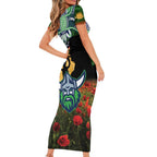 Personalised Raiders Rugby ANZAC Day Family Matching Short Sleeve Bodycon Dress and Hawaiian Shirt Last Post Poppy We Will Remember Them