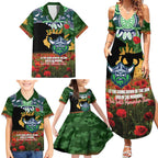 Personalised Raiders Rugby ANZAC Day Family Matching Summer Maxi Dress and Hawaiian Shirt Last Post Poppy We Will Remember Them