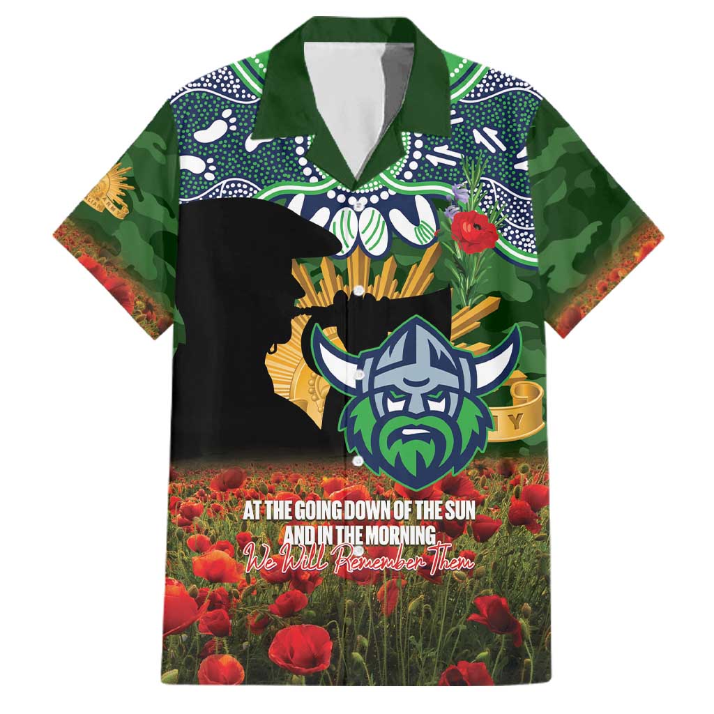 Personalised Raiders Rugby ANZAC Day Family Matching Summer Maxi Dress and Hawaiian Shirt Last Post Poppy We Will Remember Them