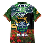 Personalised Raiders Rugby ANZAC Day Family Matching Summer Maxi Dress and Hawaiian Shirt Last Post Poppy We Will Remember Them