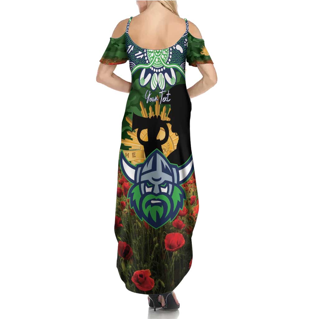 Personalised Raiders Rugby ANZAC Day Family Matching Summer Maxi Dress and Hawaiian Shirt Last Post Poppy We Will Remember Them