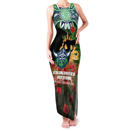 Personalised Raiders Rugby ANZAC Day Family Matching Tank Maxi Dress and Hawaiian Shirt Last Post Poppy We Will Remember Them