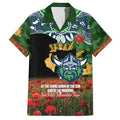 Personalised Raiders Rugby ANZAC Day Hawaiian Shirt Last Post Poppy We Will Remember Them