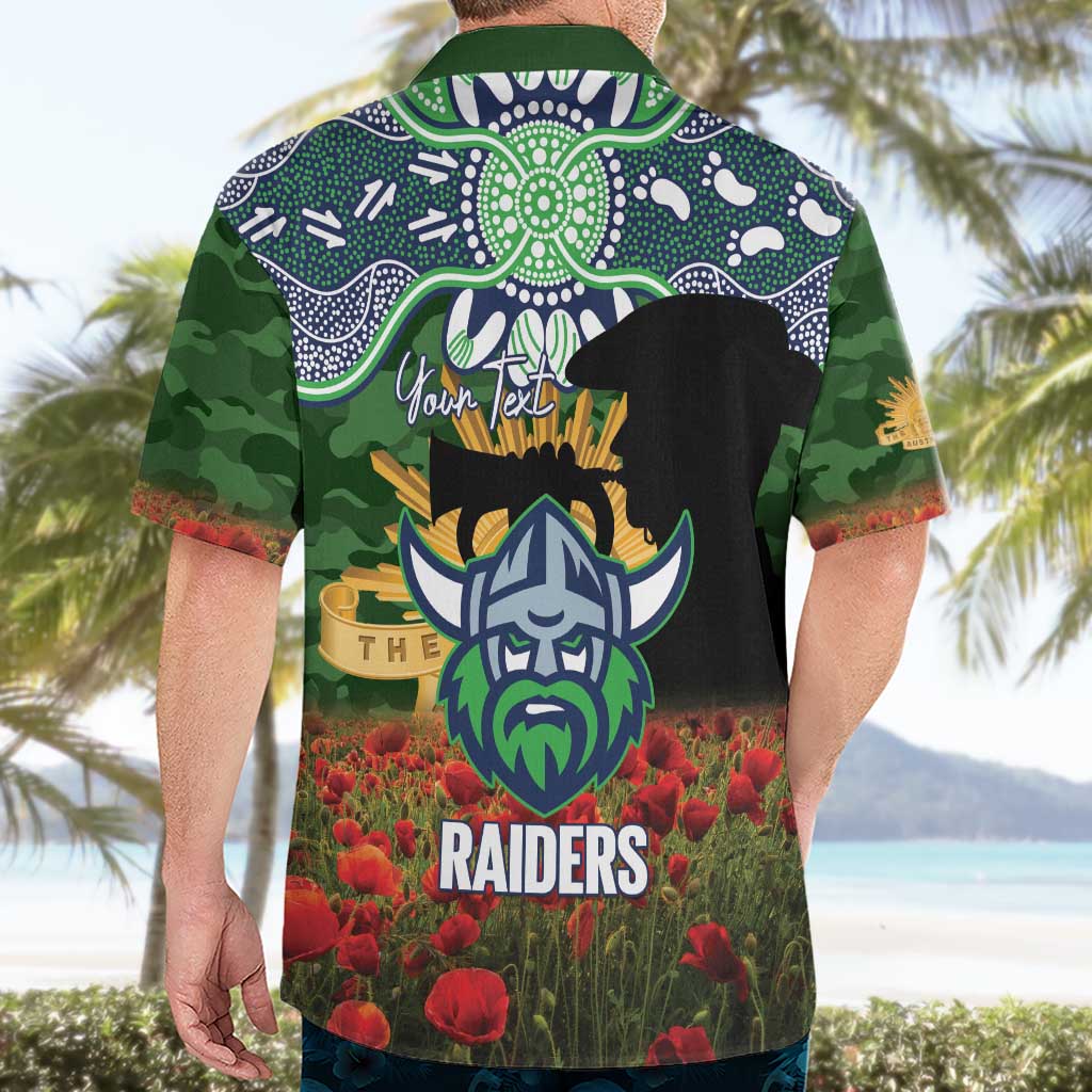 Personalised Raiders Rugby ANZAC Day Hawaiian Shirt Last Post Poppy We Will Remember Them