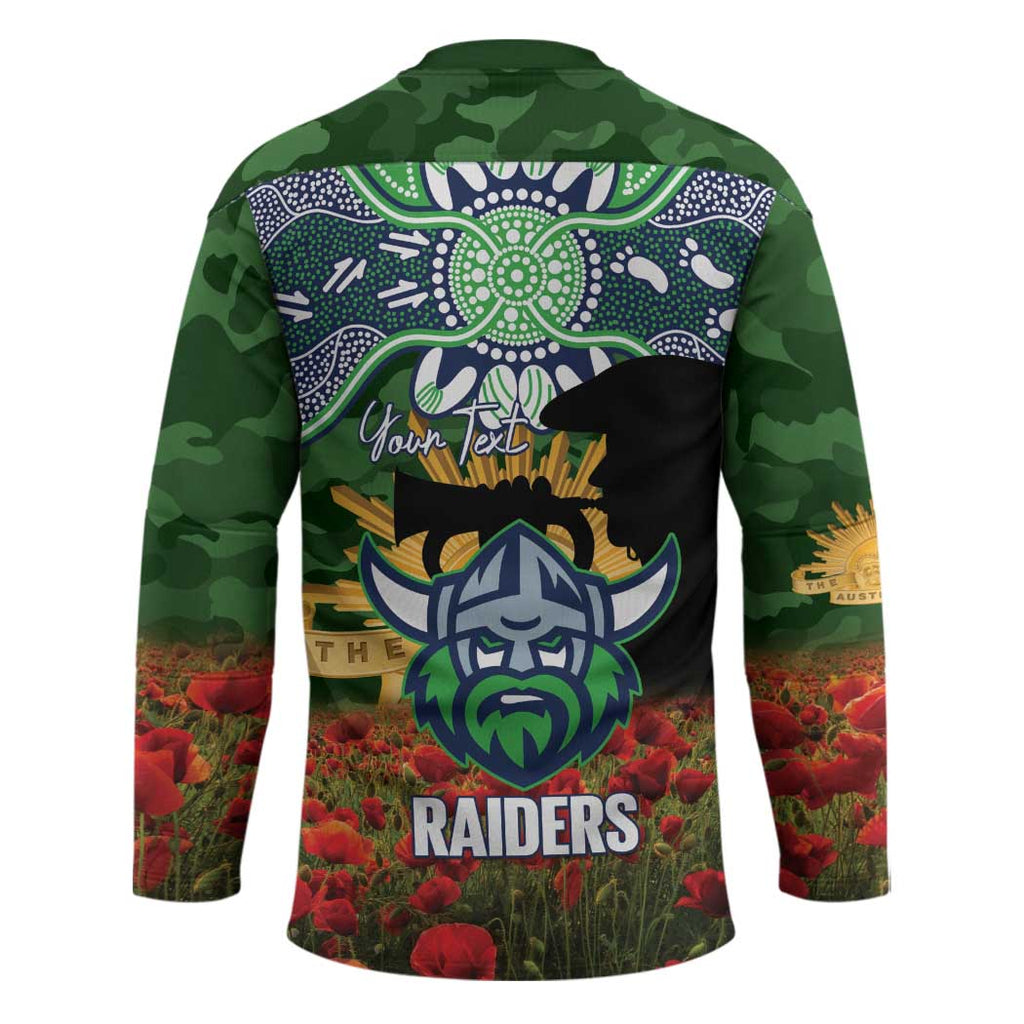 Personalised Raiders Rugby ANZAC Day Hockey Jersey Last Post Poppy We Will Remember Them