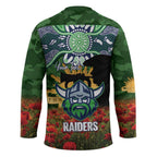 Personalised Raiders Rugby ANZAC Day Hockey Jersey Last Post Poppy We Will Remember Them