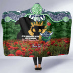 Personalised Raiders Rugby ANZAC Day Hooded Blanket Last Post Poppy We Will Remember Them