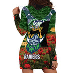 Personalised Raiders Rugby ANZAC Day Hoodie Dress Last Post Poppy We Will Remember Them