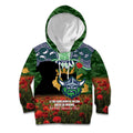 Personalised Raiders Rugby ANZAC Day Kid Hoodie Last Post Poppy We Will Remember Them