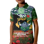 Personalised Raiders Rugby ANZAC Day Kid Polo Shirt Last Post Poppy We Will Remember Them
