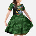 Personalised Raiders Rugby ANZAC Day Kid Short Sleeve Dress Last Post Poppy We Will Remember Them