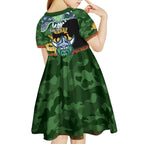 Personalised Raiders Rugby ANZAC Day Kid Short Sleeve Dress Last Post Poppy We Will Remember Them