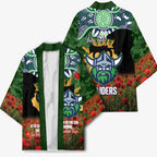 Personalised Raiders Rugby ANZAC Day Kimono Last Post Poppy We Will Remember Them