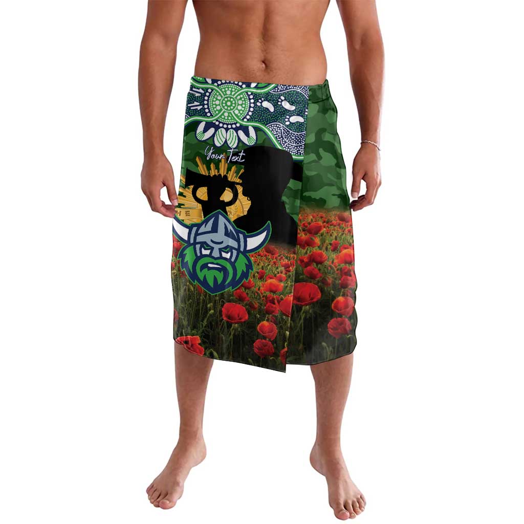 Personalised Raiders Rugby ANZAC Day Lavalava Last Post Poppy We Will Remember Them