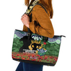 Personalised Raiders Rugby ANZAC Day Leather Tote Bag Last Post Poppy We Will Remember Them