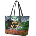 Personalised Raiders Rugby ANZAC Day Leather Tote Bag Last Post Poppy We Will Remember Them