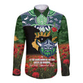Personalised Raiders Rugby ANZAC Day Long Sleeve Button Shirt Last Post Poppy We Will Remember Them