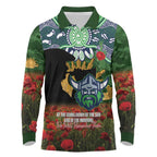 Personalised Raiders Rugby ANZAC Day Long Sleeve Polo Shirt Last Post Poppy We Will Remember Them