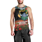Personalised Raiders Rugby ANZAC Day Men Tank Top Last Post Poppy We Will Remember Them