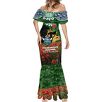 Personalised Raiders Rugby ANZAC Day Mermaid Dress Last Post Poppy We Will Remember Them