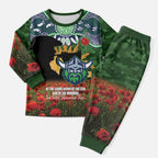 Personalised Raiders Rugby ANZAC Day Pajama Set Last Post Poppy We Will Remember Them