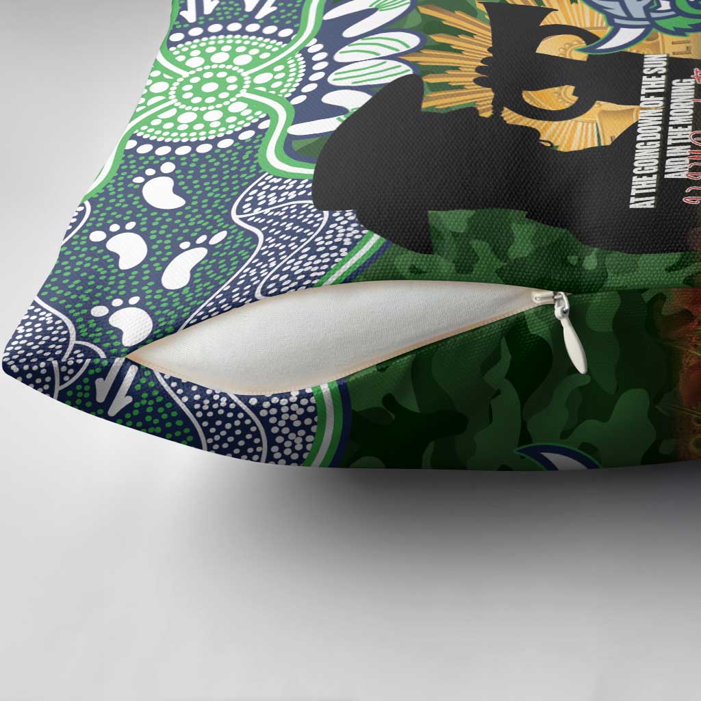 Personalised Raiders Rugby ANZAC Day Pillow Cover Last Post Poppy We Will Remember Them