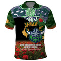 Personalised Raiders Rugby ANZAC Day Polo Shirt Last Post Poppy We Will Remember Them