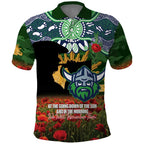 Personalised Raiders Rugby ANZAC Day Polo Shirt Last Post Poppy We Will Remember Them