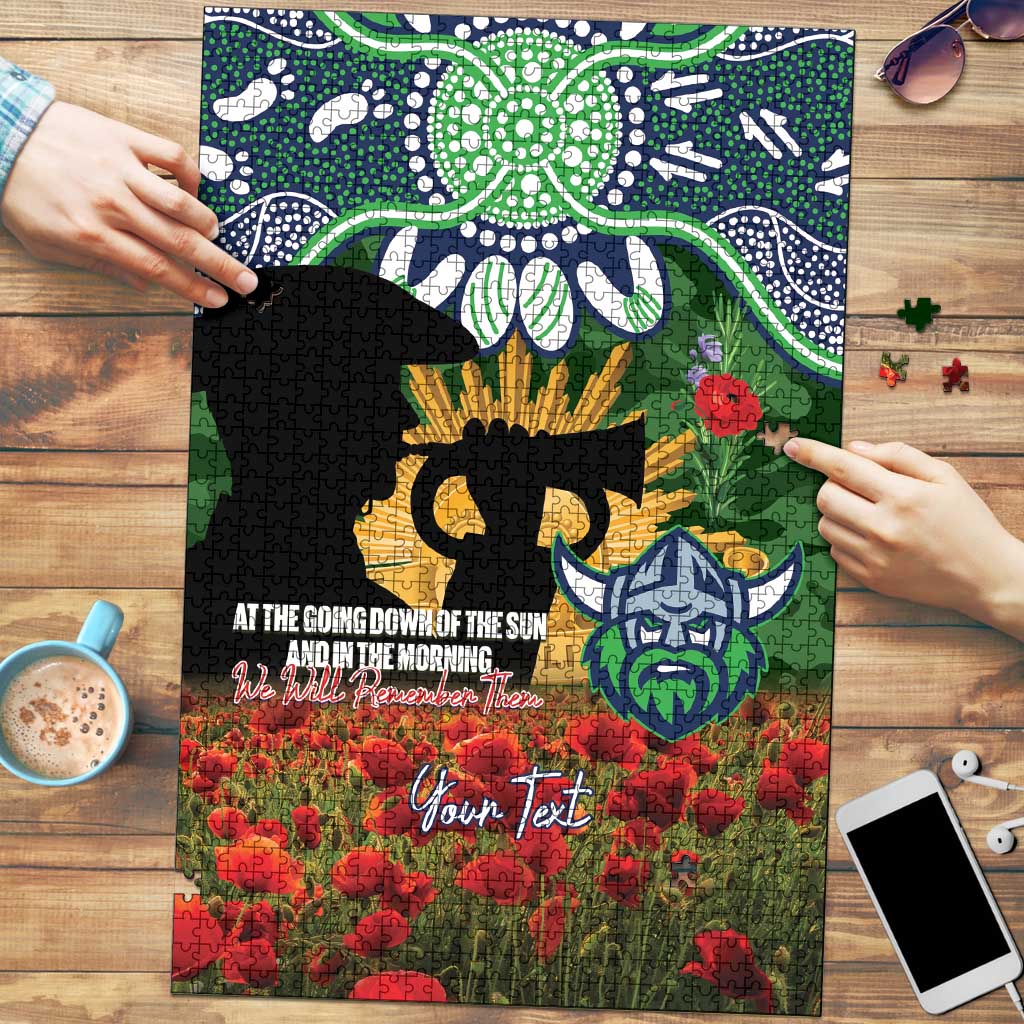 Personalised Raiders Rugby ANZAC Day Puzzle Last Post Poppy We Will Remember Them