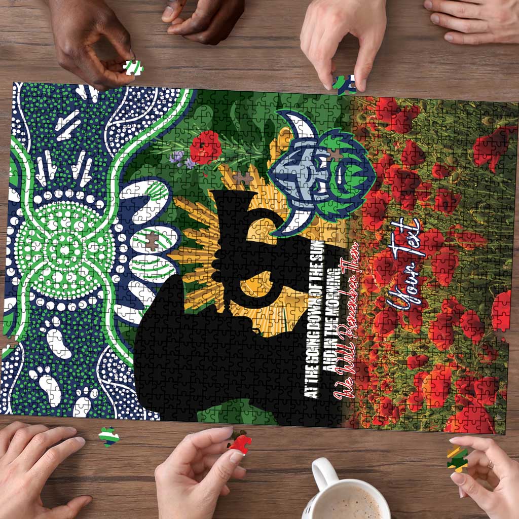 Personalised Raiders Rugby ANZAC Day Puzzle Last Post Poppy We Will Remember Them