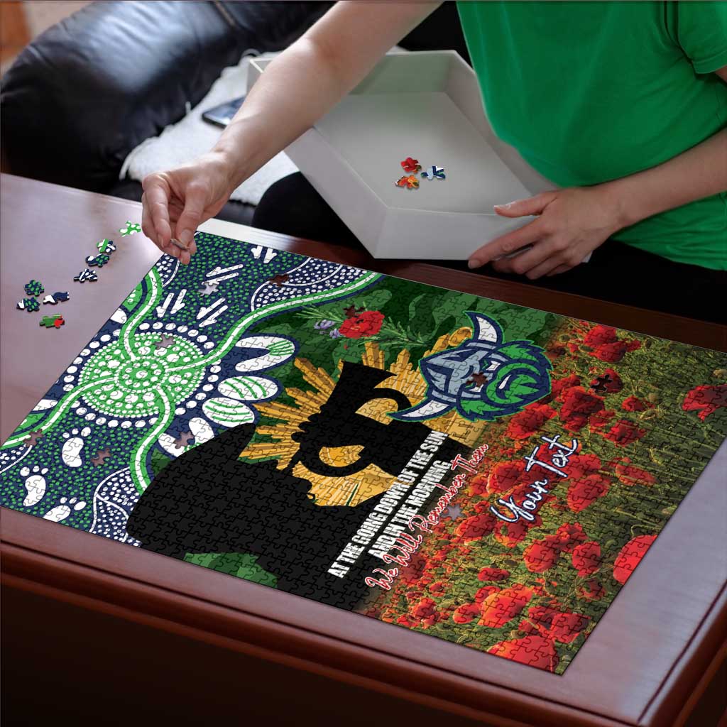 Personalised Raiders Rugby ANZAC Day Puzzle Last Post Poppy We Will Remember Them
