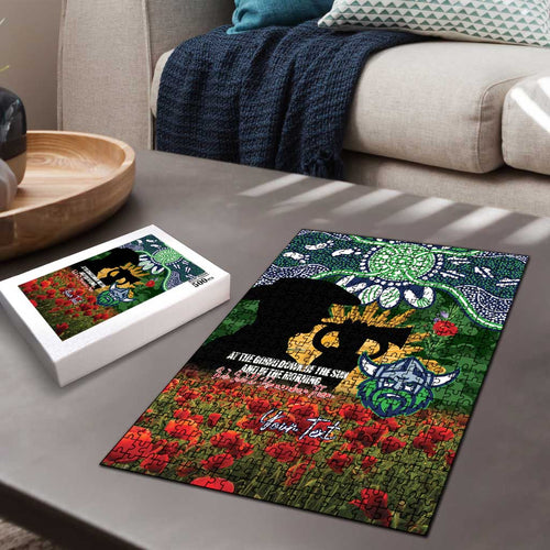 Personalised Raiders Rugby ANZAC Day Puzzle Last Post Poppy We Will Remember Them