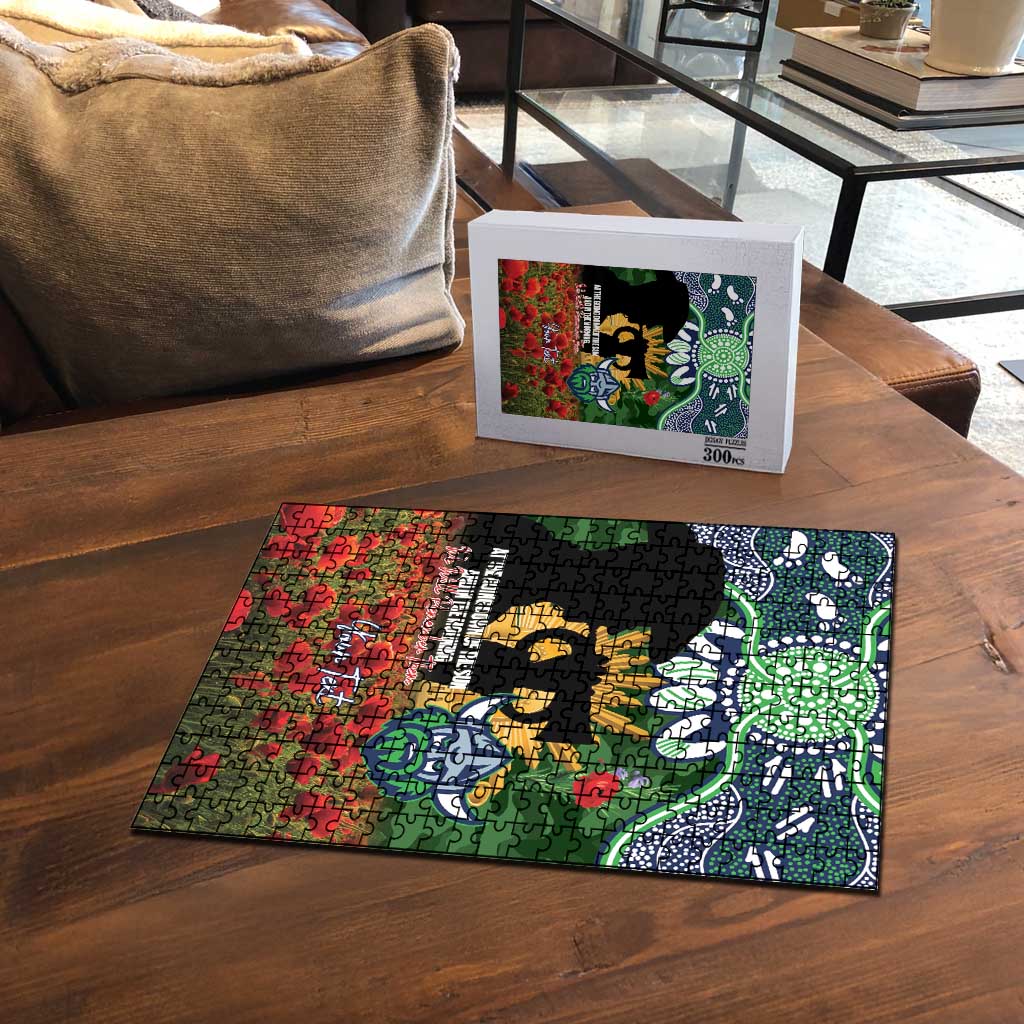Personalised Raiders Rugby ANZAC Day Puzzle Last Post Poppy We Will Remember Them