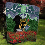 Personalised Raiders Rugby ANZAC Day Quilt Last Post Poppy We Will Remember Them